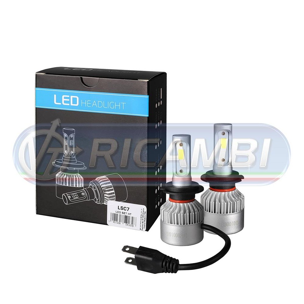 2 - KIT LAMPADINE H7 LED 9-32V 40W 10.000 LUMEN IN COPPIA
