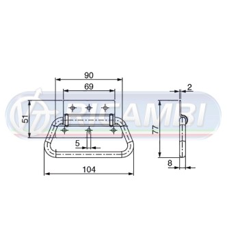 2 - MANIGLIA APRISPONDA C/O PIASTRA ACCIAIO ZINCATA
