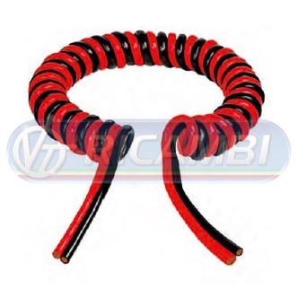 2 - CAVO ELETTRICO DOPPIO ROSSO/NERO A SPIRALE 35 MMQ 3,5 MT