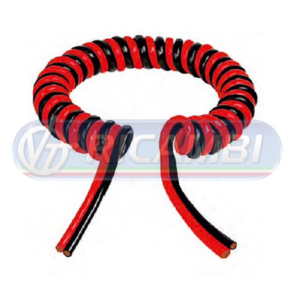 2 - CAVO ELETTRICO DOPPIO ROSSO/NERO A SPIRALE 35 MMQ 3,5 MT