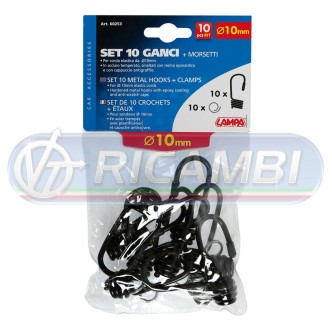 2 - GANCI FUNE ELASTICA KIT 10 PZI DIAM. 10 MM