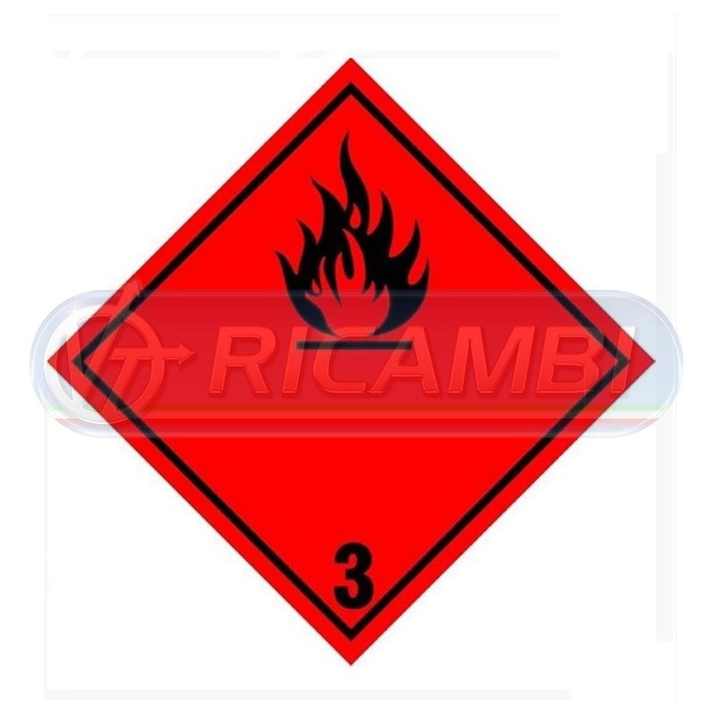 1 - ADESIVO ADR 30X30 CL3 LIQUIDI INFIAMMABILI NERO SFONDO ROSSO