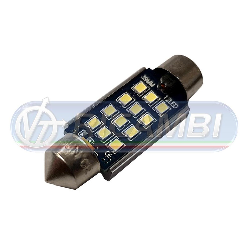 1 - LAMPADINA SILURO 39 mm 28V 12 LED SMD2016 CANBUS