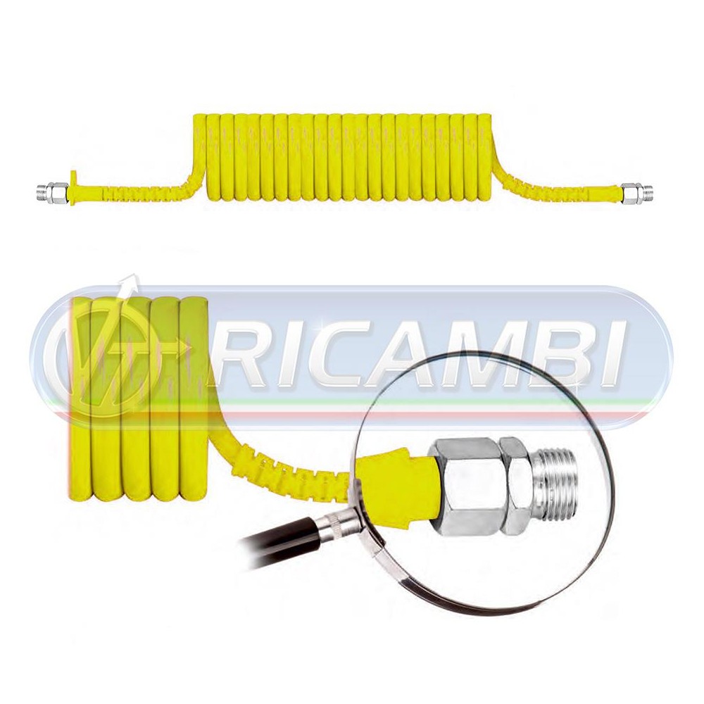 1 - SPIRALE ARIA PU GIALLA M16x1,5 LUNG. 4,0 MT DIAM 7 CM