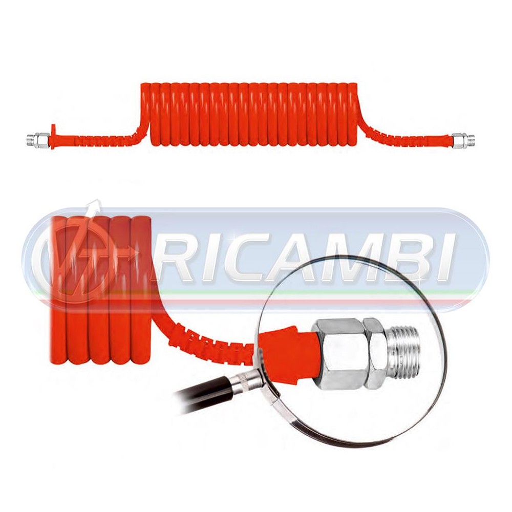 1 - SPIRALE ARIA PU ROSSA M16x1,5 LUNG. 4,0 MT DIAM 7 CM