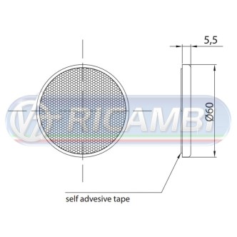 2 - CATADIOTTRO DIAM.60 ADESIVO ROSSO