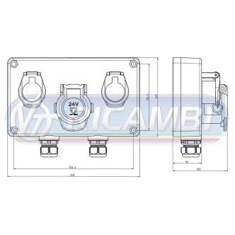 1 - SCATOLA DISTRIBUZIONE ELETTRICA ANTERIORE RIMORCHIO