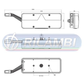 1 - FANALE POST. KINGPOINT FULL LED 6 FUNZIONI 12-36V C/CORNETTO SX