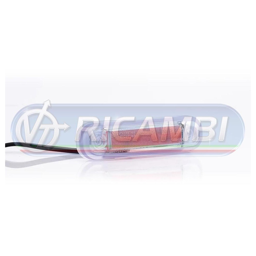 1 - FANALINO INGOMBRO TRASPARENTE STRISCIA A LED ROSSO