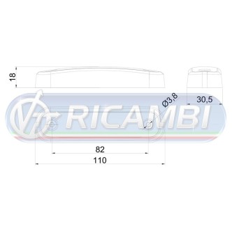 1 - FANALINO INGOMBRO TRASPARENTE STRISCIA A LED BIANCO