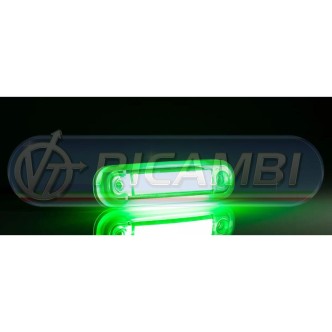 1 - FANALINO INGOMBRO TRASPARENTE STRISCIA A LED VERDE