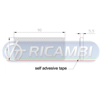 1 - CATADIOTTRO 90x40 ADESIVO BIANCO