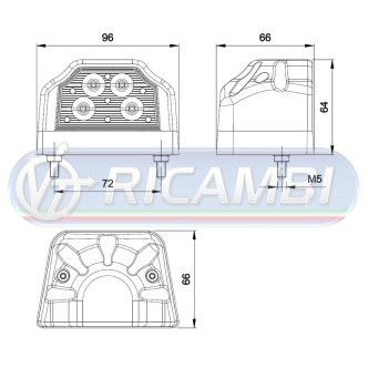 1 - FANALE TARGA LED LARGO COP. ROSSO