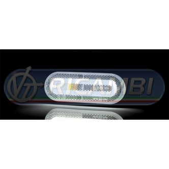 1 - FANALINO INGOMBRO STRISCIA A LED A ELLISSE C/STAFFA BIANCO