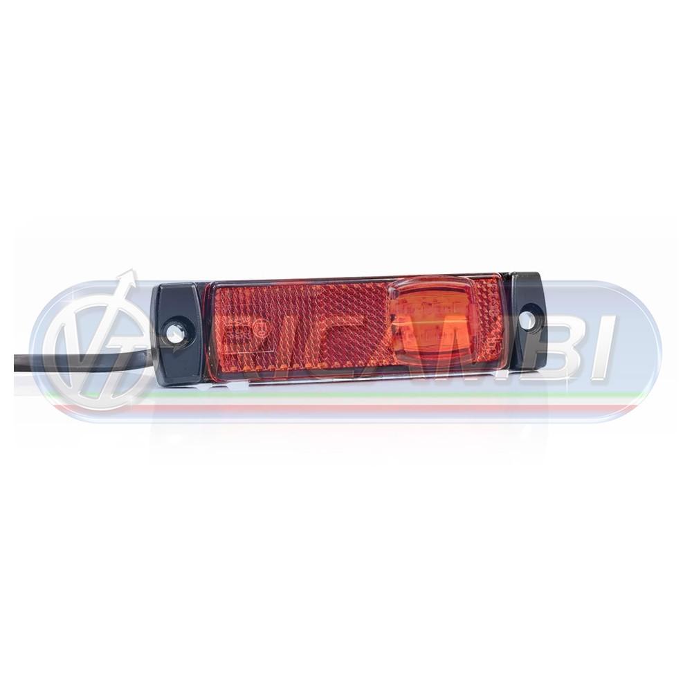 1 - FANALINO INGOMBRO 4 LED LATERALI 12/24V ROSSO