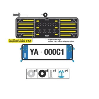 1 - PORTATARGA ANTERIORE POLIPROPILENE NERO