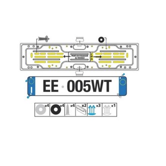 1 - PORTATARGA POSTERIORE ALLUMINIO
