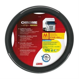 1 - COPRIVOLANTE M 44-46 CM CHROME ECOPELLE TRAF. NERO