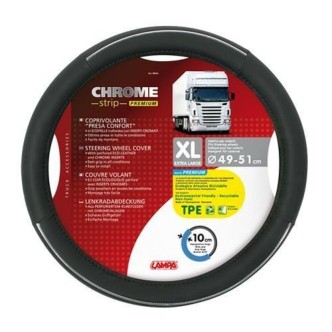 1 - COPRIVOLANTE XL 49-51 CM CHROME ECOPELLE TRAF. NERO