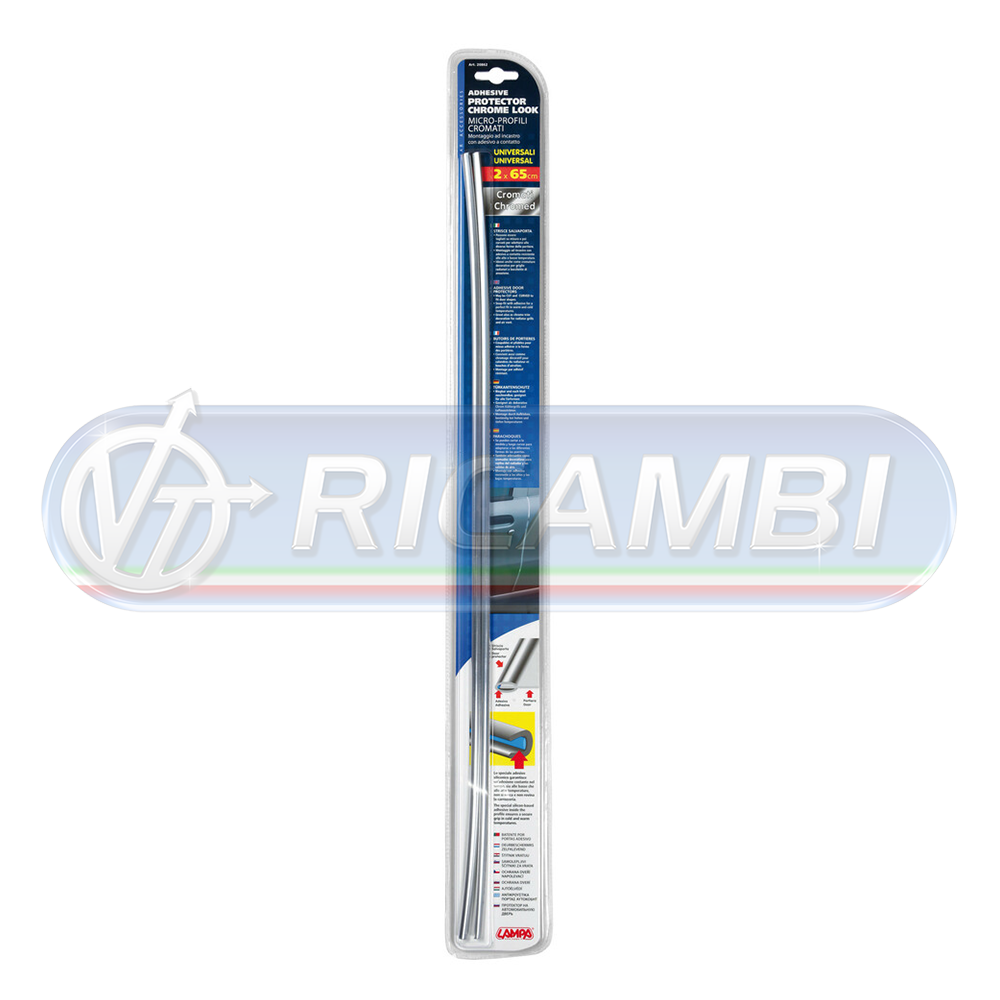 2 - PROFILO PARCOLPO PORTIERA CROMATO L650 COPPIA