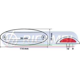 1 - FANALINO INGOMBRO POST. LUXIA 6 LED 24V BIANCA/ROSSA