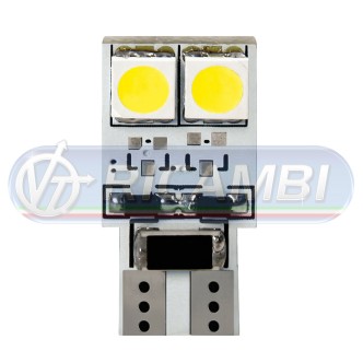 1 - LAMPADINA T10 24V 4 LED C/RESISTENZA BLU