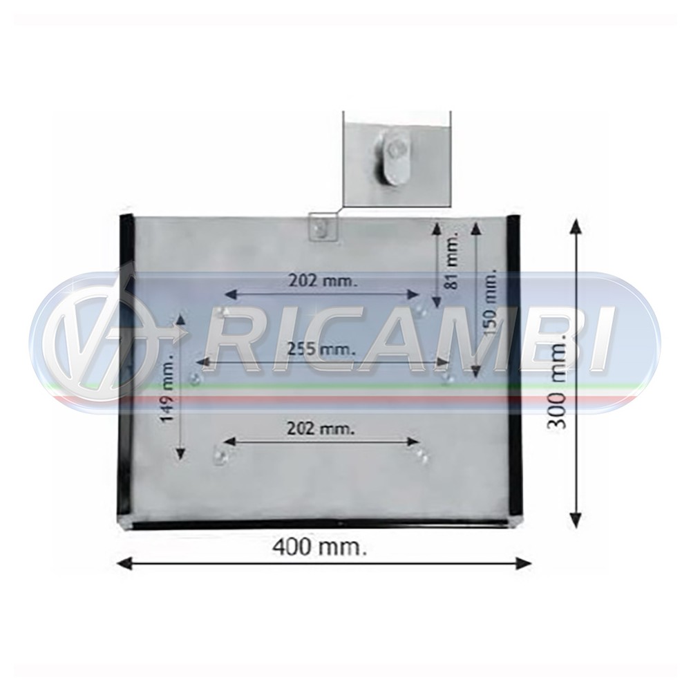 1 - PORTACARTELLO INOX 300X400 C/GANCIO