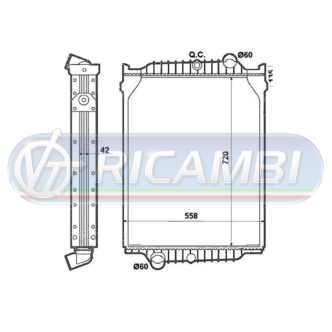 1 - RADIATORE LIQUIDO RAFF. VOLVO FL6 629 NISSENS