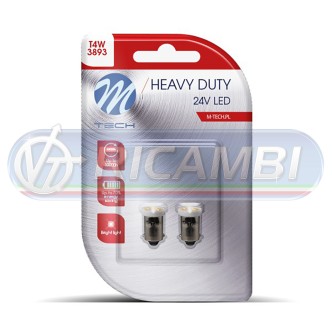 1 - LAMPADINA BA9S T4W 24V 4 LED IN COPPIA