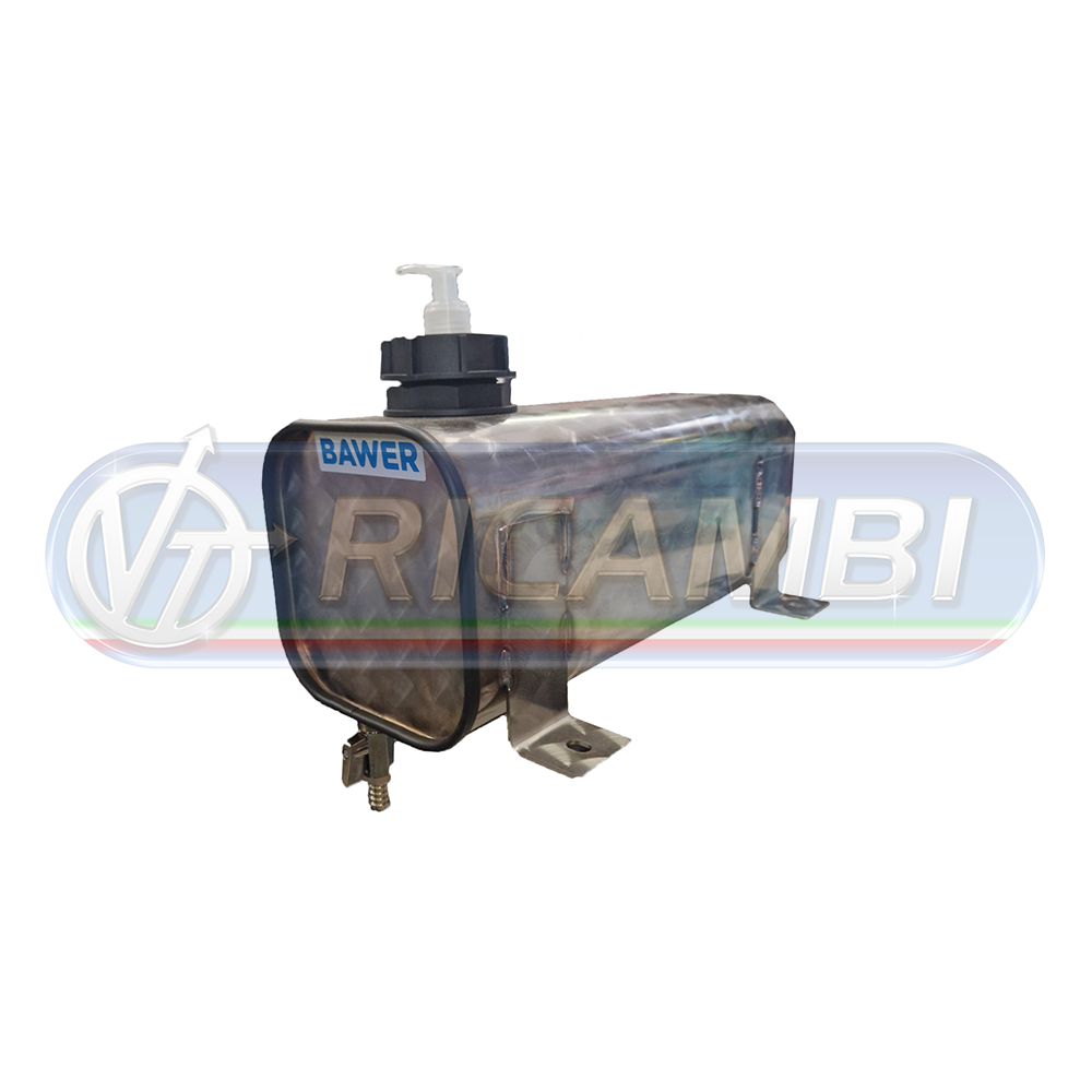 1 - TANICA INOX FIORETTATA 12 LT 17x22x41 STAFFAGGIO A TERRA C/RUBINETTO INFERIORE C/ DISPENSER BAWER