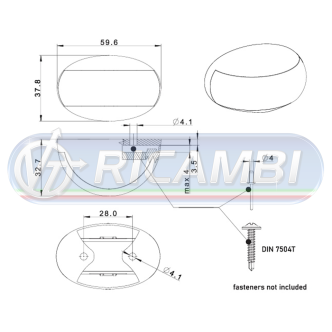 1 - FANALINO INGOMBRO C/VITI 2 LED ROSSO