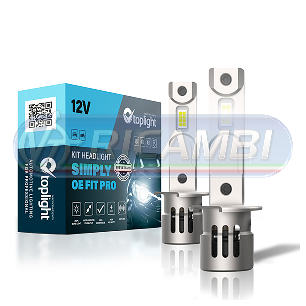 1 - KIT LAMPADINE H1 LED 12V 6500K IN COPPIA