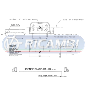 2 - FANALE TARGA 8 LED LARGO COP. NERO