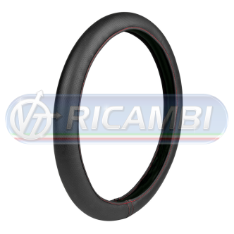 2 - COPRIVOLANTE M 44-46 CM NEOPRENE + SIMILPELLE NERO/ROSSO