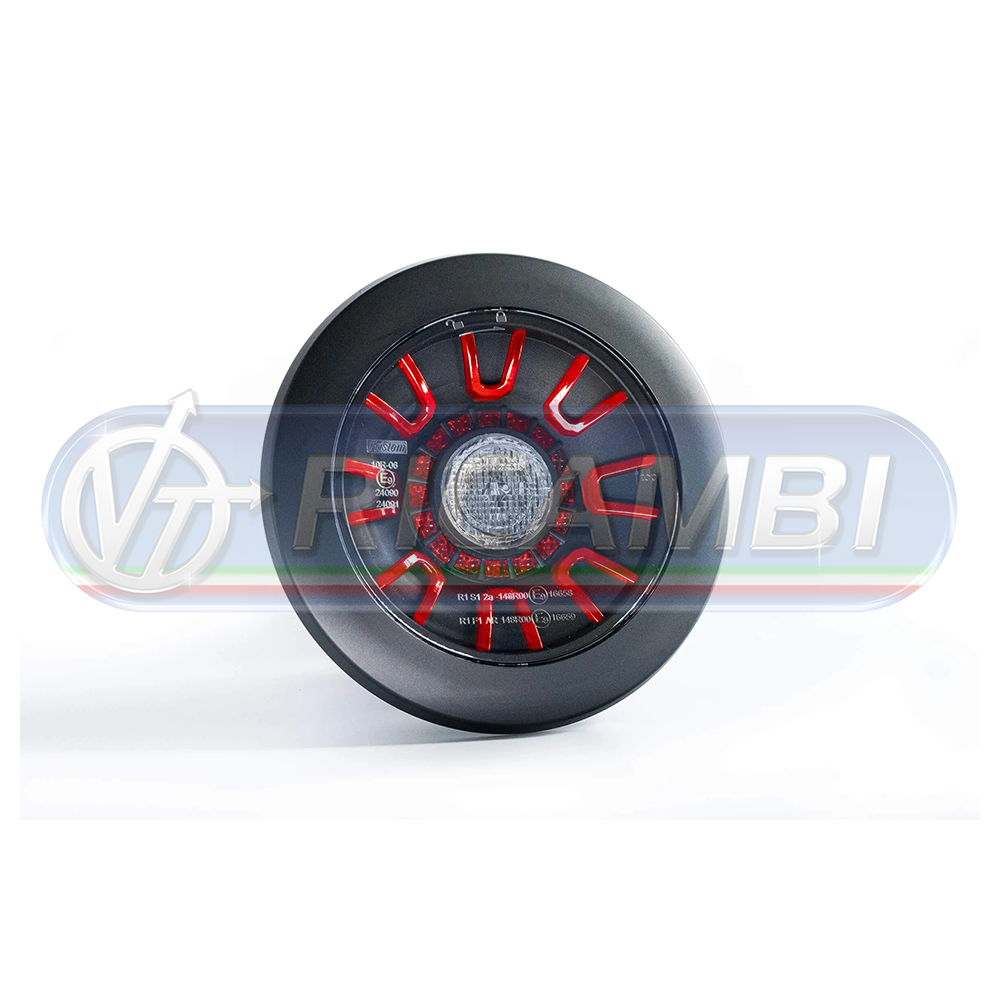 2 - FANALE POST. FULL LED 3 FUNZIONI 12-36V DX/SX NERO TONDO