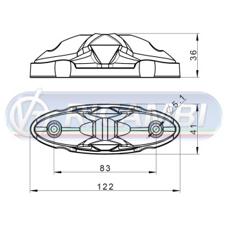 1 - FANALINO INGOMBRO POST. 6 LED 12/24V CORTO S/STAFFA DX/SX