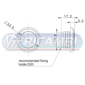 1 - FANALINO INGOMBRO A INCASSO TONDO 1 LED ARANCIO