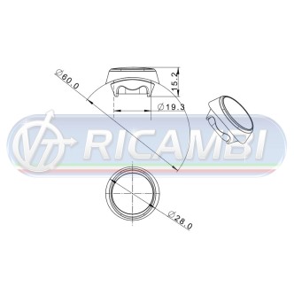1 - FANALINO INGOMBRO A INCASSO TONDO 1 LED ROSSO