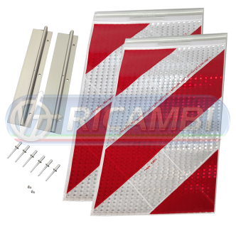 1 - BANDIERE SPONDA RIFRANGENTI RINFORZATE C/STECCHE 260X430 IN COPPIA