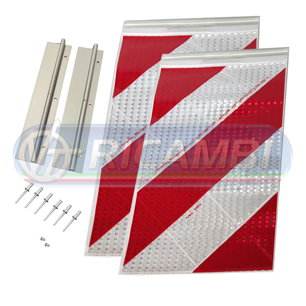 1 - BANDIERE SPONDA RIFRANGENTI RINFORZATE C/STECCHE 260X430 IN COPPIA