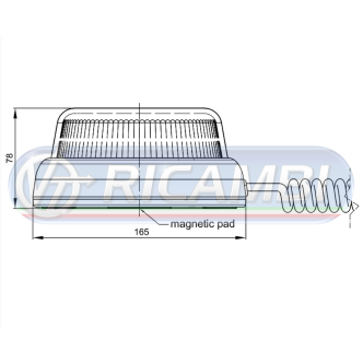 1 - LAMPADA ROTANTE LED MAGNETICA BASSA C/ACCENDISIGARI