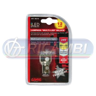 1 - LAMPADINA BAY15D 24V 12 LED