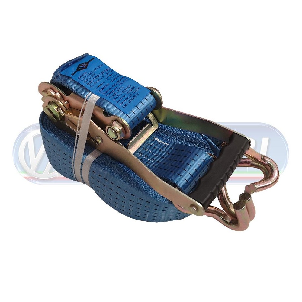 1 - CINGHIA ANCORAGGIO 50mm MT 9,5 5T GANCIO SINGOLO