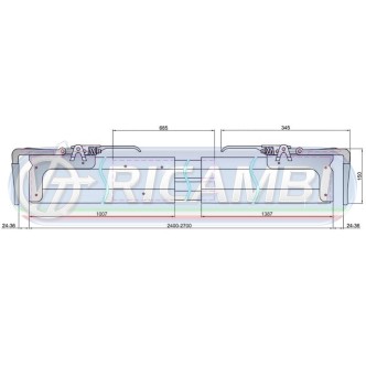 1 - BARRA FERMACARICO ORIZ. ALL 2400-2700 C/CHIUSURE ZINC.
