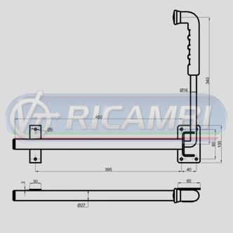 1 - FERMAPORTA ZINCATO C/PIASTRE PIANE E MANIGLIA PLASTICA