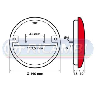 1 - FANALE POST. FULL LED 3 FUNZIONI 12-36V DX/SX TONDO