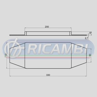 1 - TAMPONE PARACOLPI SU LAMIERA 330x112x16