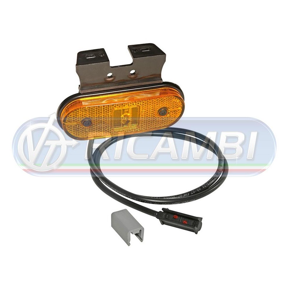 1 - FANALINO INGOMBRO 1 LED ARANCIO UNIPOINT 0,5 MT C/STAFFA 90°