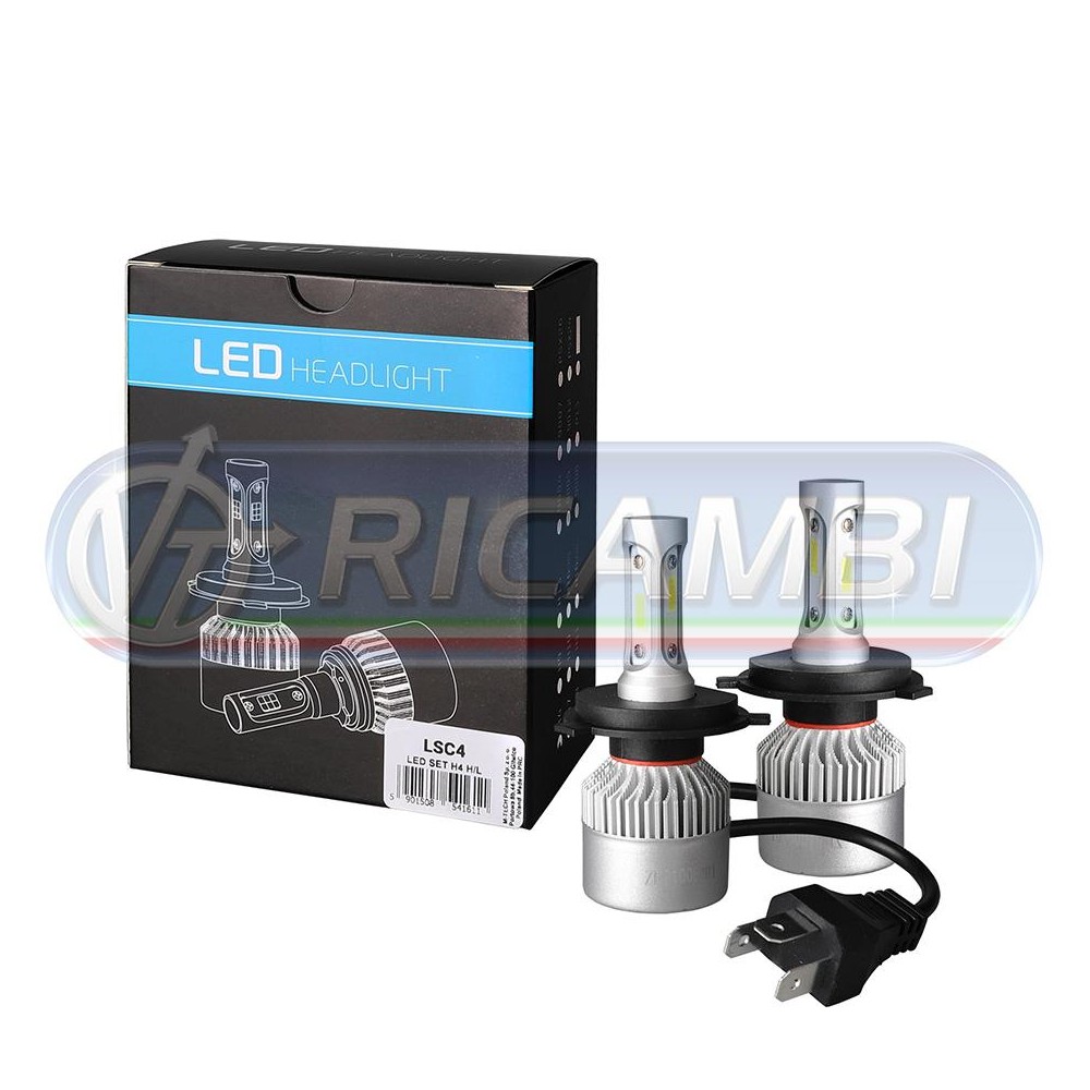 1 - KIT LAMPADINE H4 LED 9-32V 40W 10.000 LUMEN IN COPPIA