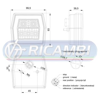 1 - FANALE POST. FULL LED 3 FUNZIONI 12-36V DX/SX